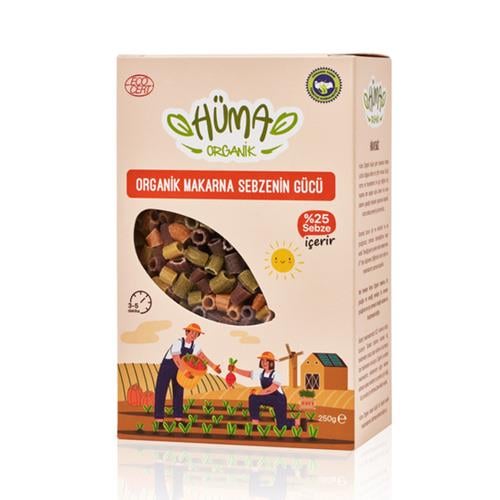 Organik Boncuk Makarna, Sebzenin Gücü (250 gr) Hüma Organik