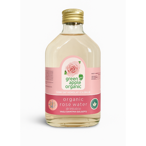 Organik İçilebilir Gül Suyu Yağlı Damıtma (200 ml) Green Apple
