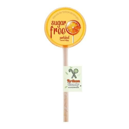 Şeker İlavesiz Kristal Lollipop Portakal (adet) Artisan Candy Handmade
