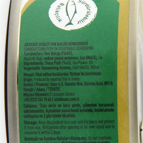 Akdeniz Usulü Ton Balığı (160 gr) Sasu