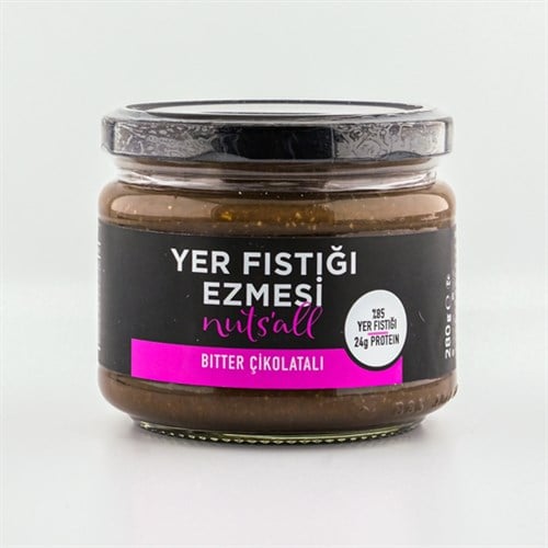 Bitter Çikolatalı Yer Fıstığı Ezmesi (280 gr) Nuts'all