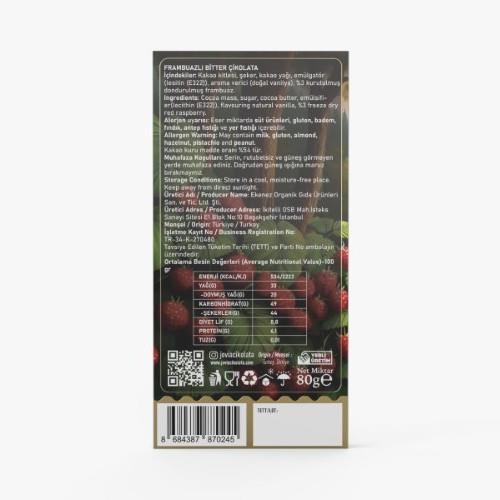 Bitter Frambuazlı Çikolata (80 gr) Jovia Çikolata