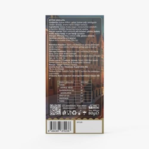 Bitter Sade Çikolata (80 gr) Jovia Çikolata