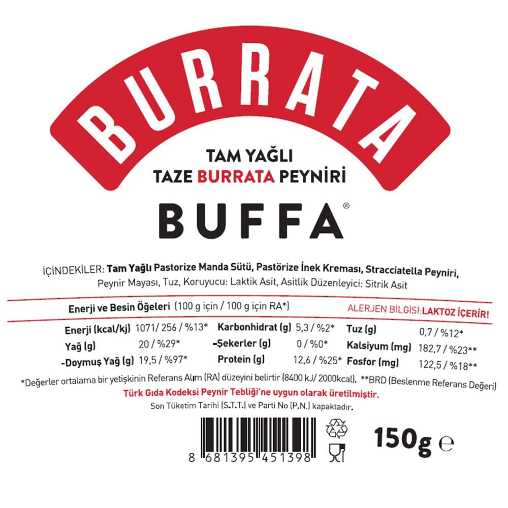 Burrata Peynir (150 gr) Buffa