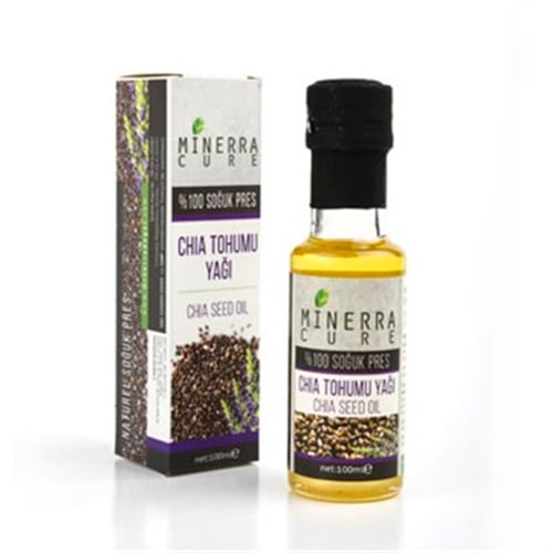 Chia Tohumu Yağı, %100 Soğuk Pres (100 ml) Minerra