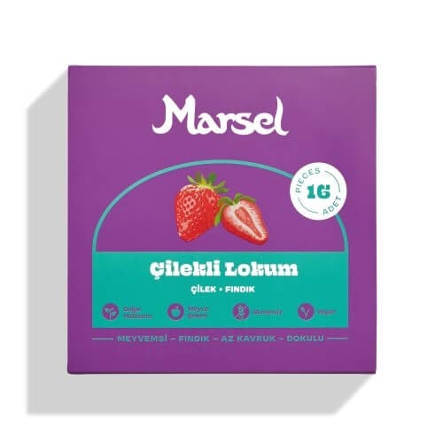 Çilekli Lokum (16'lı paket) Marsel