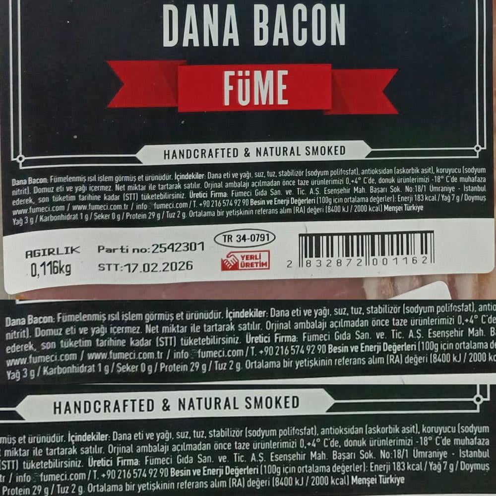 Dana Bacon (125 gr) Fümeci Smokehouse