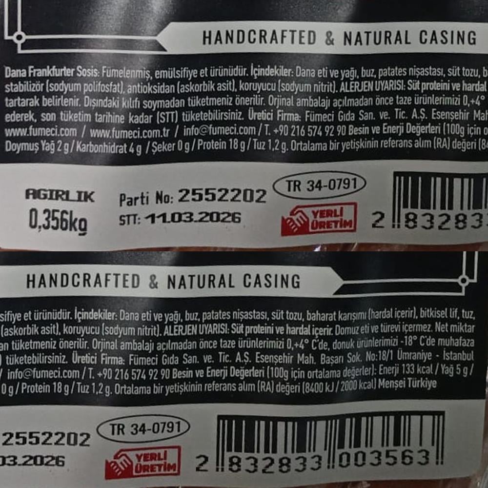 Dana Frankfurter Sosis (500 gr) Fümeci Smokehouse