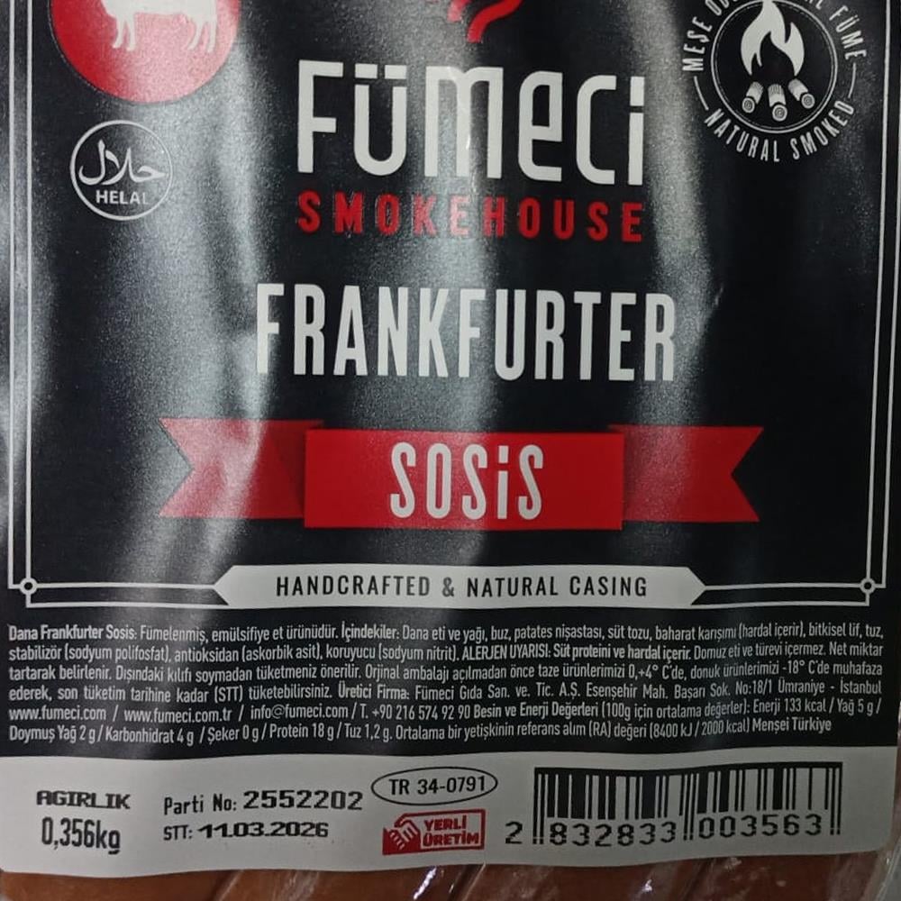 Dana Frankfurter Sosis (500 gr) Fümeci Smokehouse
