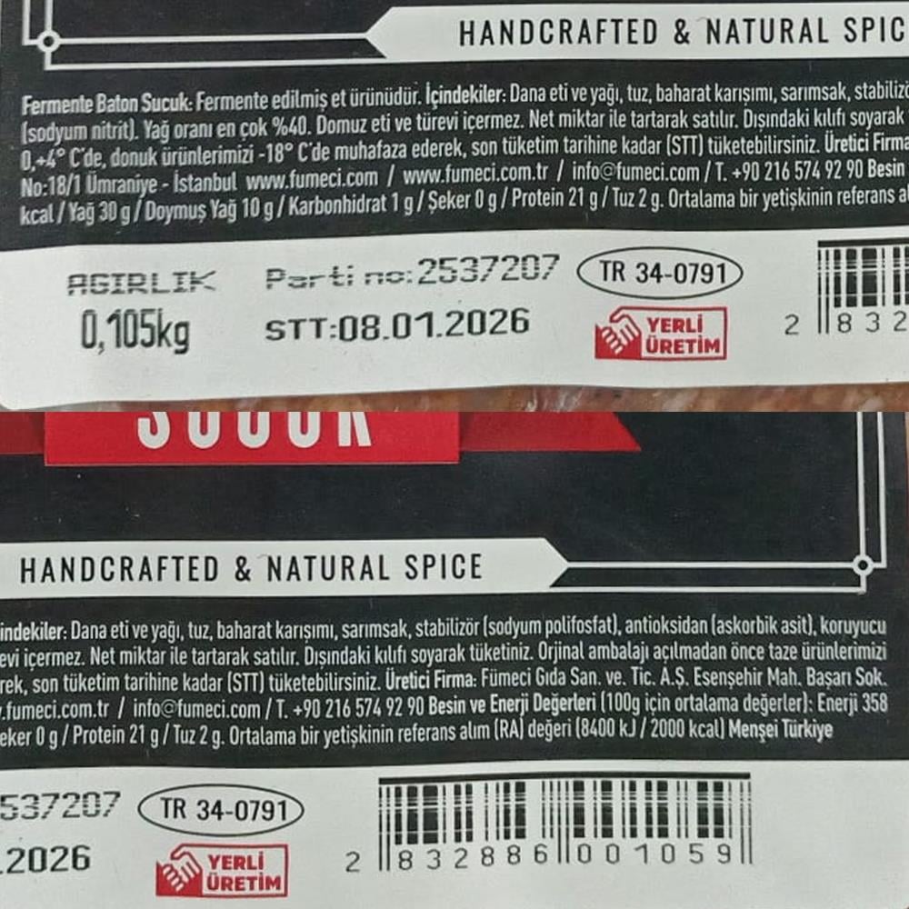 Dilimli Baton Sucuk (125 gr) Fümeci Smokehouse