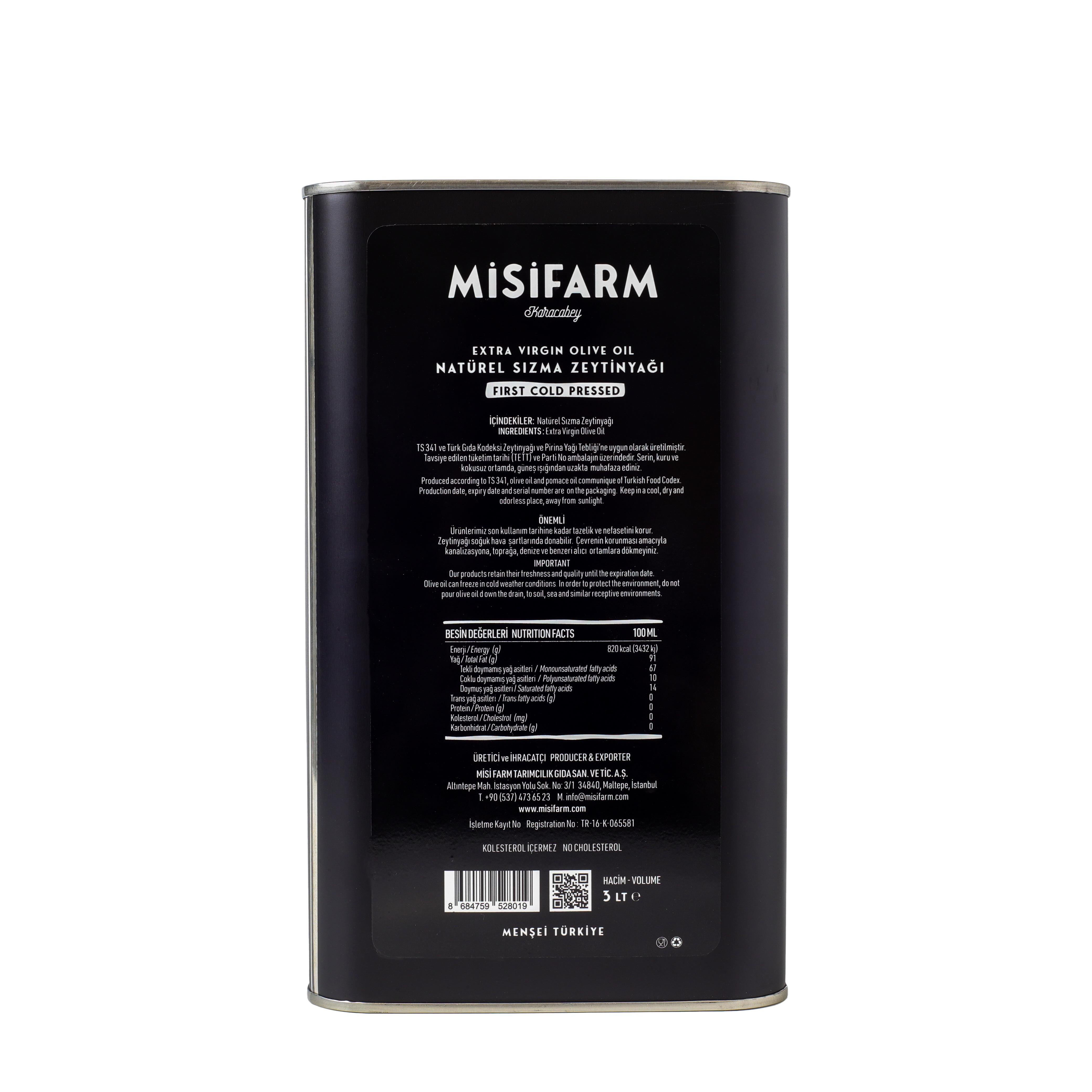 Doğal Erken Hasat Natürel Sızma Zeytinyağı (3 Litre) Misi Farm