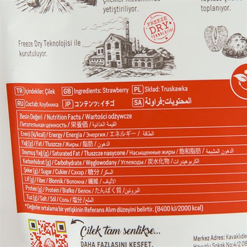 Dondurularak Kurutulmuş Çilek (15 gr) Pol's