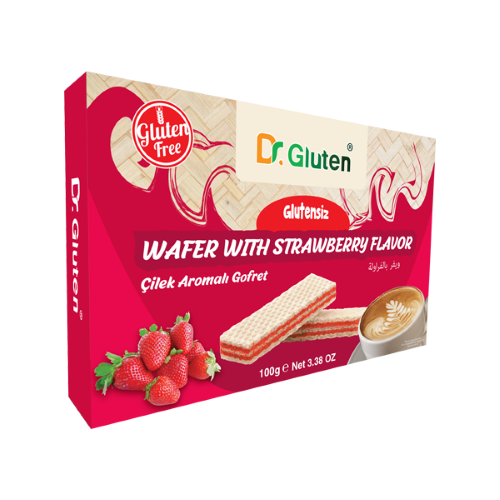 Dr.Gluten Glutensiz Çilekli Gofret (100gr)