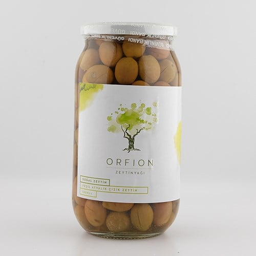 Edremit Tipi Yeşil Çizik Zeytin (1000 ml) Orfion