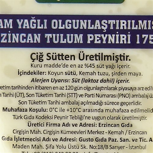 Erzincan Tulum Peyniri (175 gr) Lengerli Çiftliği