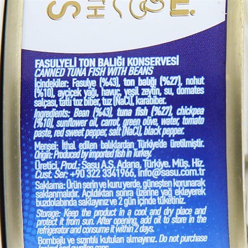 Fasulyeli Ton Balığı (160 gr) Sasu