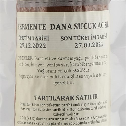Fermente Dana Baton Sucuk (250 gr) Kuka Çiftlik