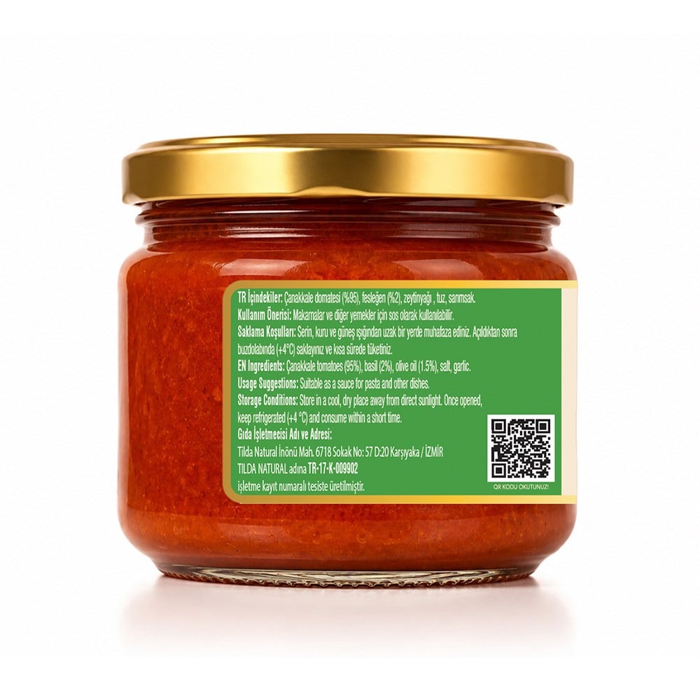 Fesleğenli Domates Sosu (300 gr) Tilda