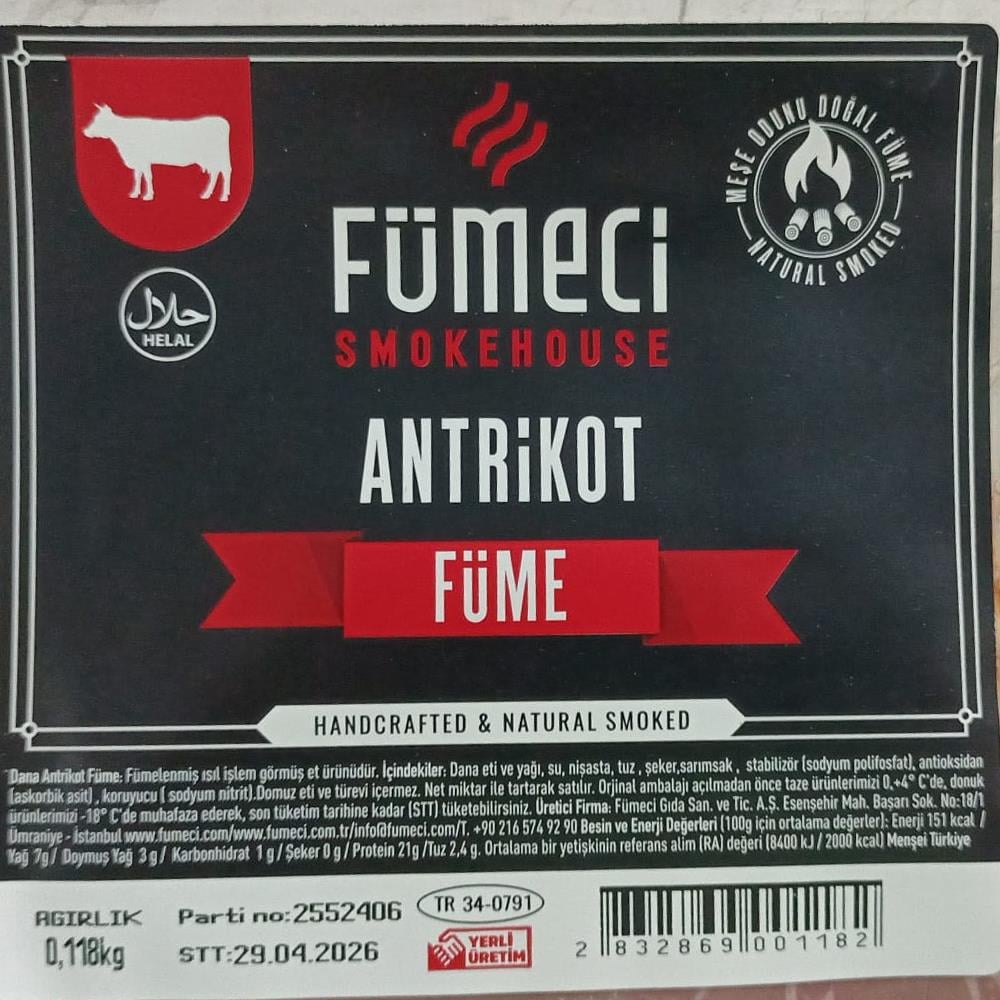 Füme Dana Antrikot (125 gr) Fümeci Smokehouse