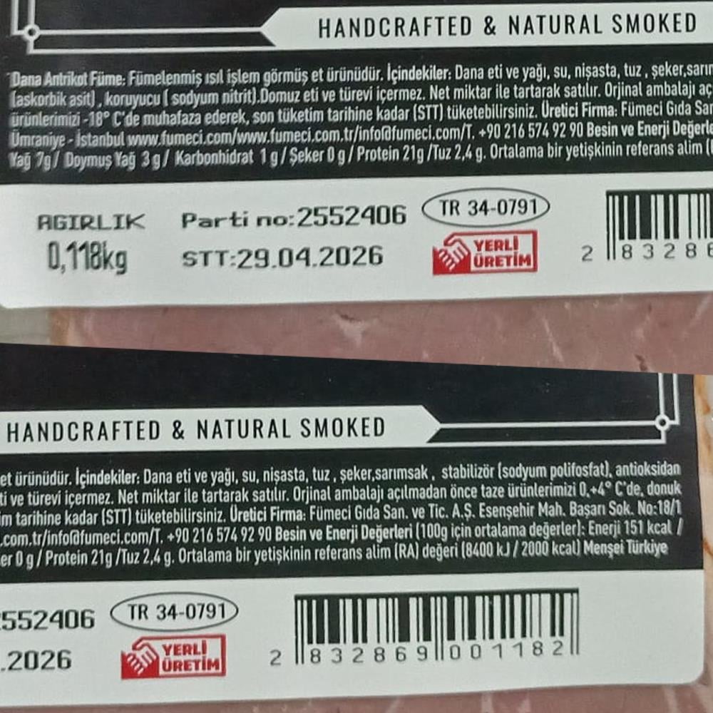 Füme Dana Antrikot (125 gr) Fümeci Smokehouse