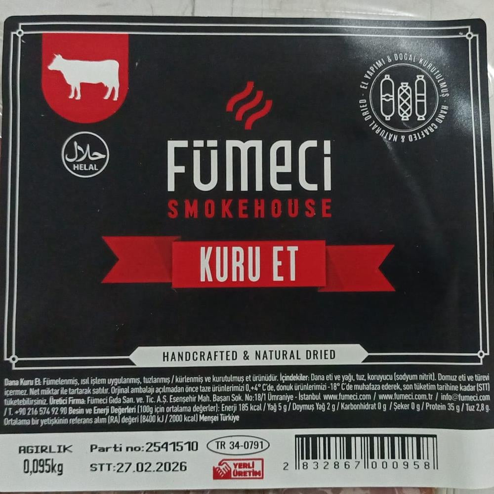Füme Kuru Et kontrafile Geleneksel (125 gr) Fümeci Smokehouse