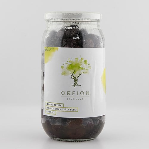 Gemlik Doğal Fermente Siyah Zeytin (1000 cc) Orfion