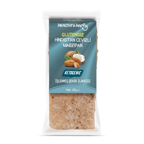 Glutensiz Hindistan Cevizli Badem Ezmesi, Marzipan (40 gr) Healthy & Happy