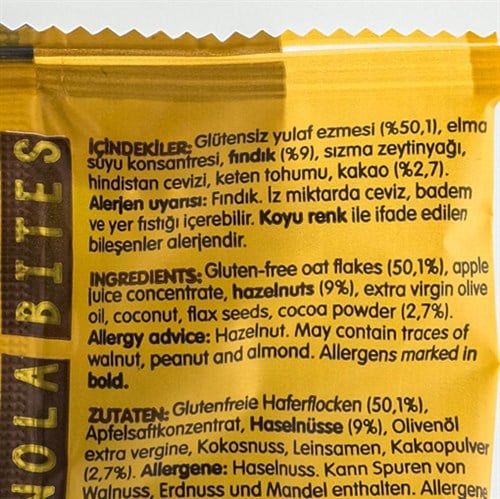 Glutensiz Kakao - Fındık Granola Bites (40 gr) Mom's