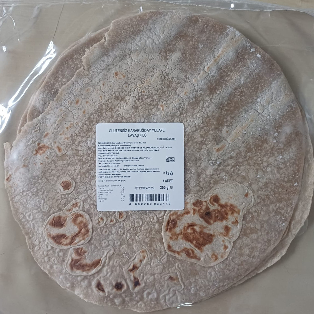 Glutensiz Karabuğday Lavaş 4'lü Paket Ekotime