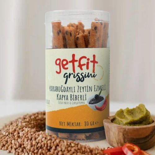 Glutensiz Karabuğdaylı Kapya Biberli Zeytin Ezmeli Grissini (80 gr) Getfit