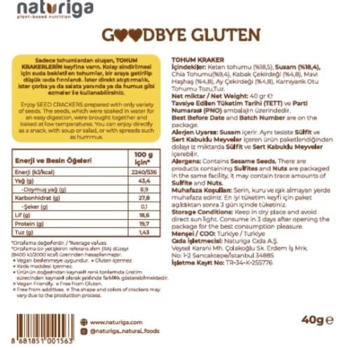 Goodbye Gluten Sade Tohum Kraker(40 Gr) Naturiga