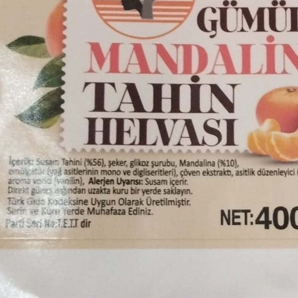 Gümüldür Mandalinalı Tahin Helvası (400 gr) Gümöz Kadın Kooperatifi