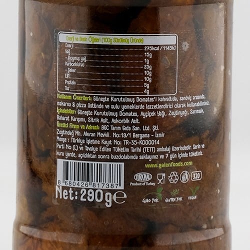 Güneşte Kurutulmuş Domates (295 gr) Galen