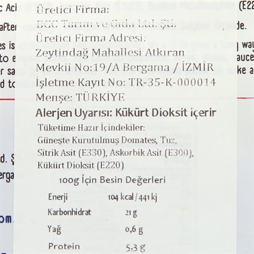 Güneşte Kurutulmuş Domates (Doypack,100 gr) Galen