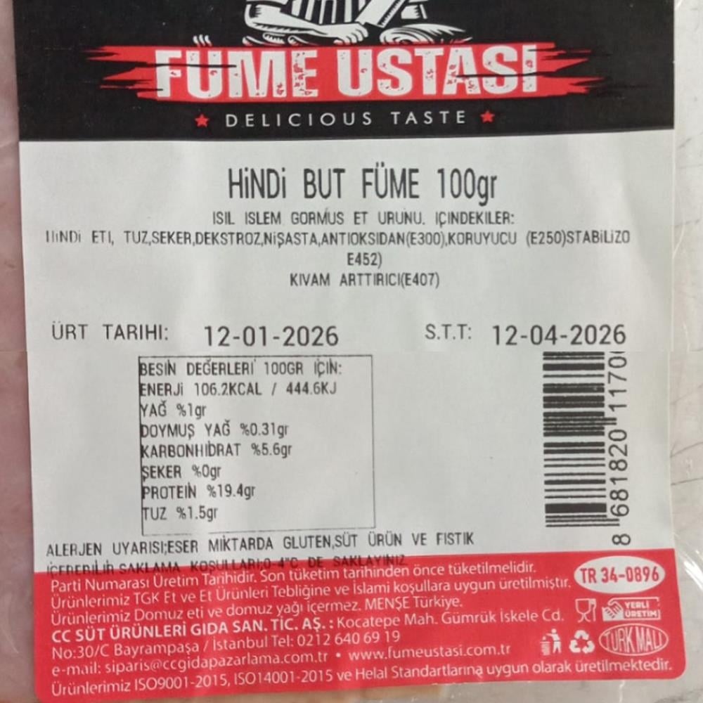 Hindi But Füme Dilim (100 gr) Füme Ustası