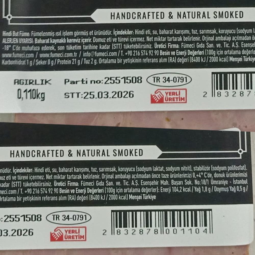 Hindi But Füme,Dilimli (125 gr)Fümeci Smokehouse