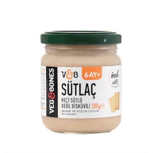 İnek Sütlü Sütlaç, Keçi Sütlü Bebe Bisküvili (190 gr) Veg&Bones