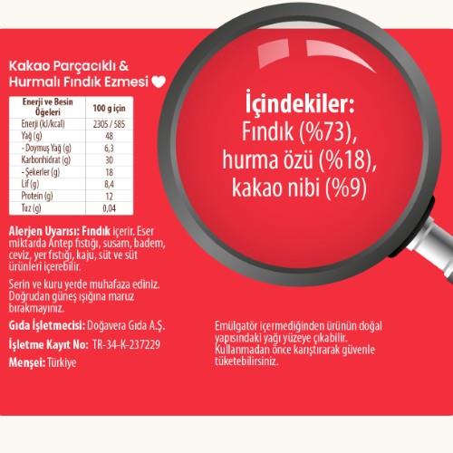 Kakao Nibli Hurmalı Fındık Ezmesi (200 gr) Wefood