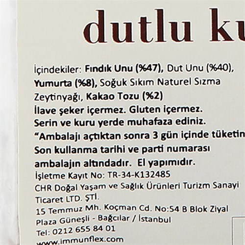 Kakaolu Fındıklı Dutlu Kurabiye (80 gr) İmmunflex