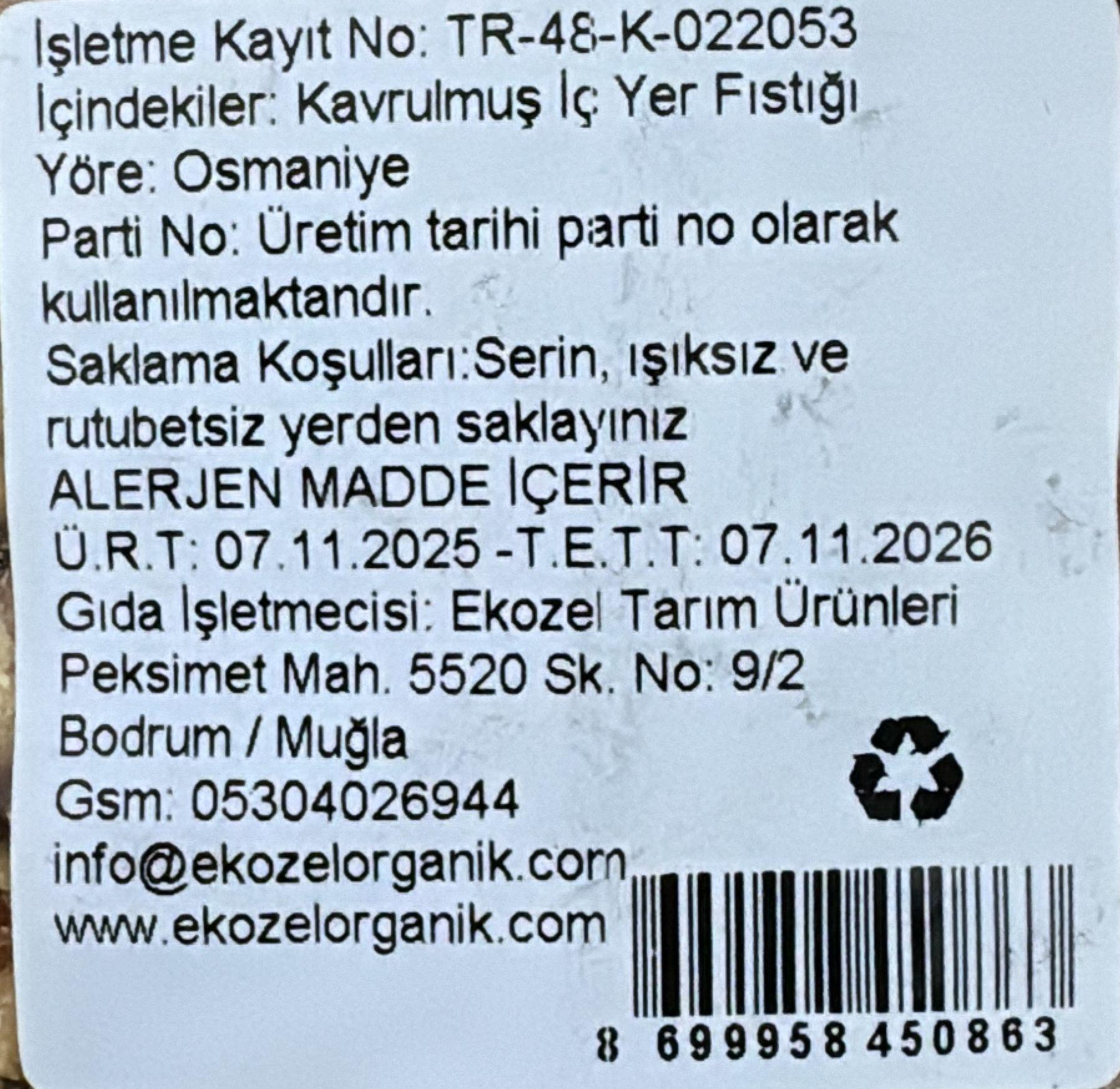 Kavrulmuş Yer Fıstığı (200 gr) Ekozel