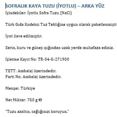 Kaya Tuzu Sofralık (750 gr) Happy Life