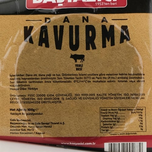 Kayseri Kavurma (100 gr) Başyazıcı