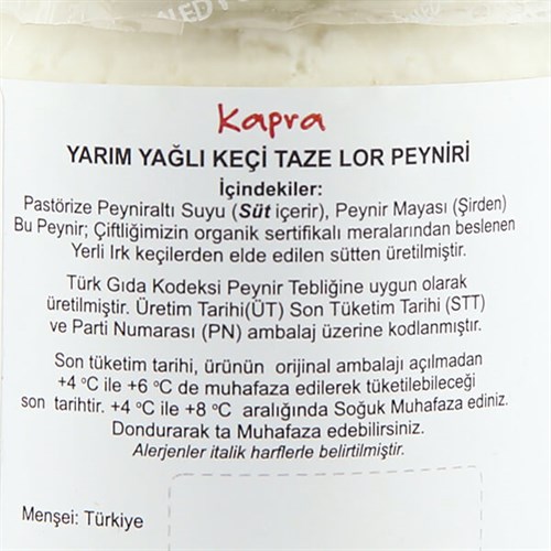 Keçi Lor Peyniri (200 gr) Kapra