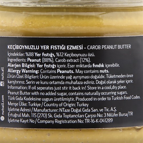 Keçiboynuzlu Yer Fıstığı Ezmesi (280 gr) Nuts'all