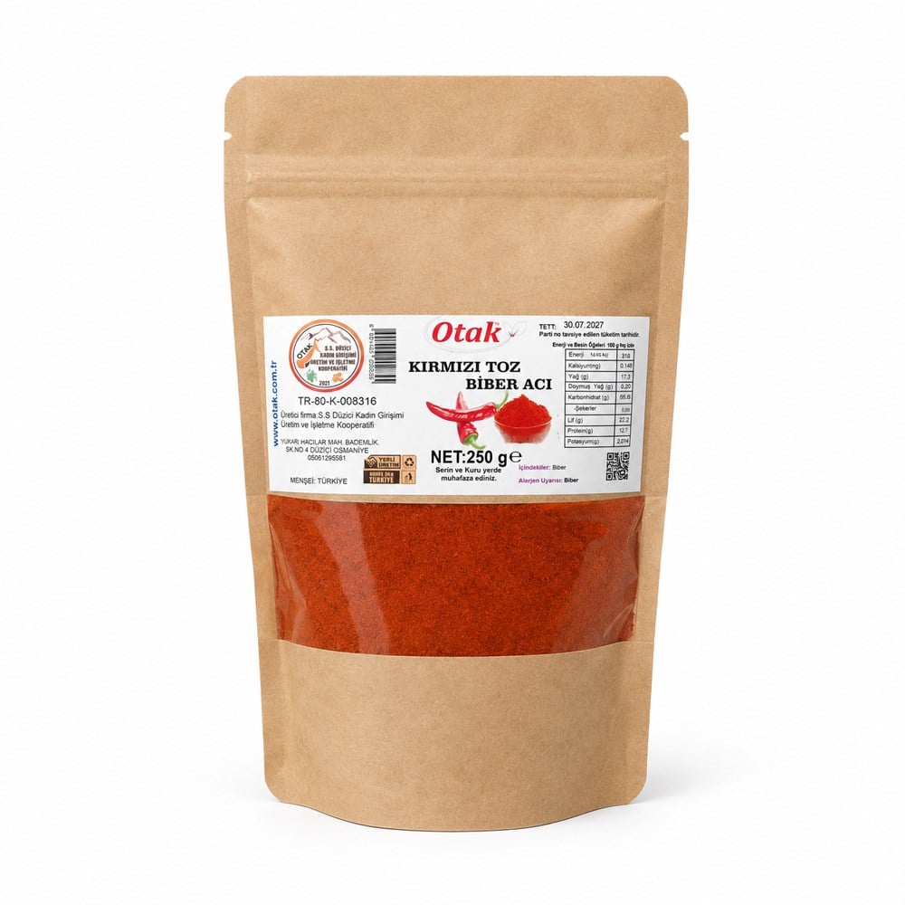 Kırmızı Toz Biber Acı (250 gr) Otak