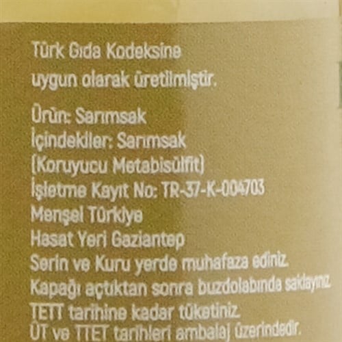 Kıyılmış Sarımsak (100 gr) Canbaş
