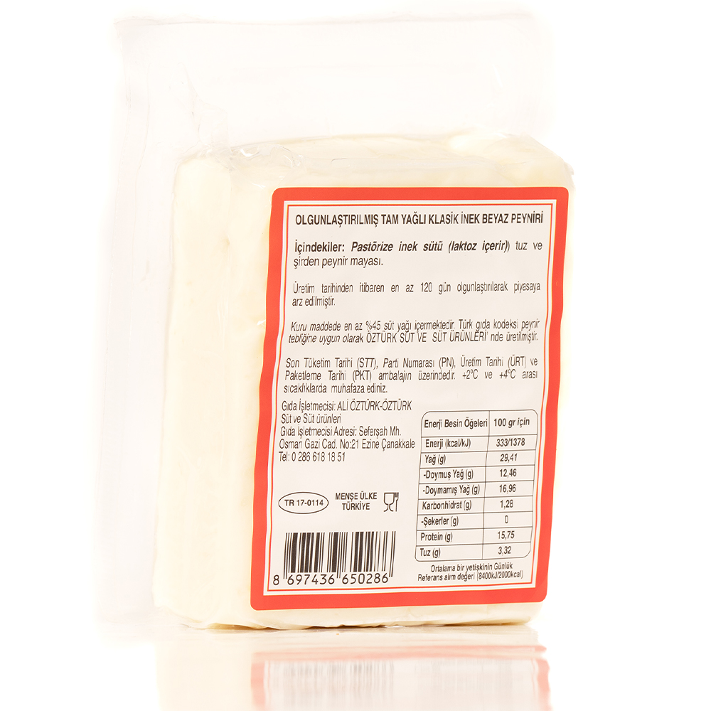 Klasik İnek Beyaz Peyniri (350 gr)  H.Ö 444