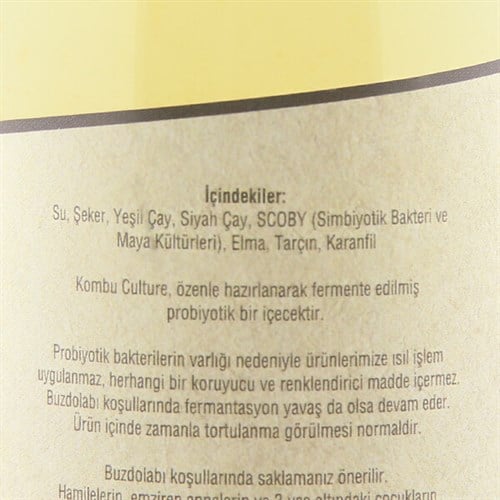 Kombucha İçeceği, Elma - Tarçın - Karanfil (330 ml) Kombu Culture
