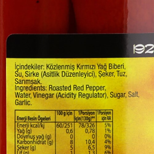 Közlenmiş Kırmızı Biber (720 cc) Rifat Minare