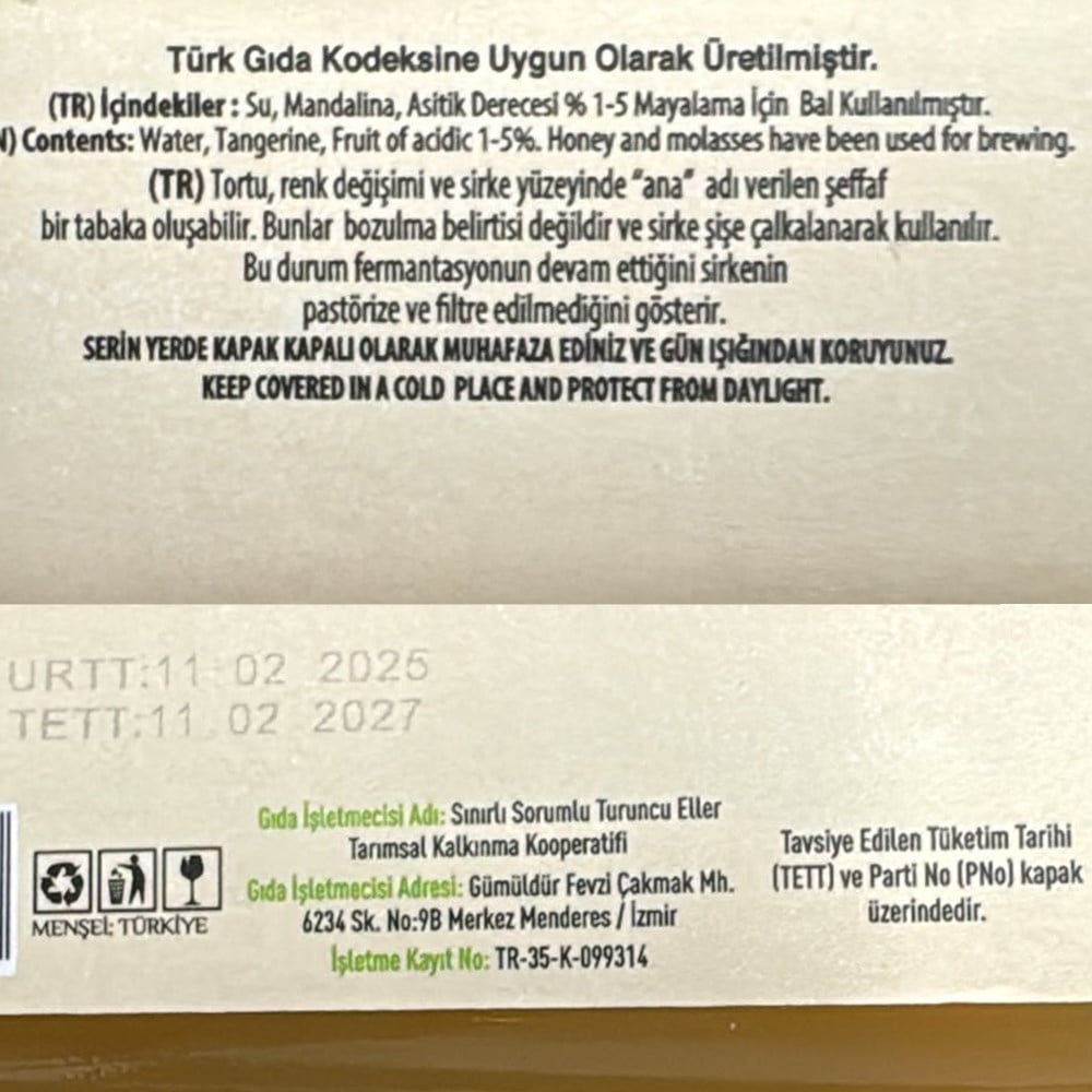 Mandalina Sirkesi (250gr) Gümöz Kadın Kooperatifi